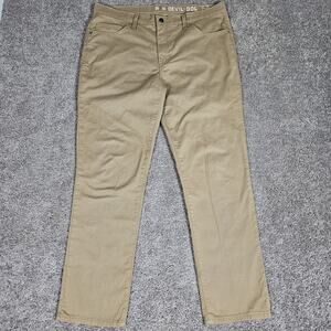 Devil Dog Dungarees Pants Men's 36X30 Khaki Chino Slim Fit Twill Preppy Casual